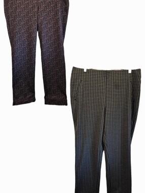Chico’s brigitte ladies lot of 2 slim fit straight leg pants high waist grey hou